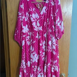 Torrid Fuchsia and White Floral Dress